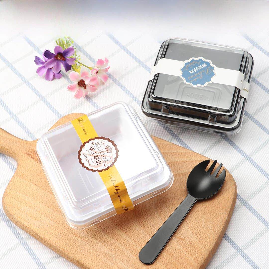 班戟盒方形甜品盒子千层慕斯蛋糕西点甜品包装盒方形打包盒子包邮