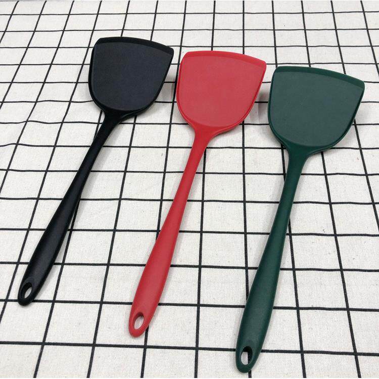 韩国耐热铲子硅胶铲子炒菜铲硅胶不沾无孔铲炒菜锅铲硅胶厨具包邮