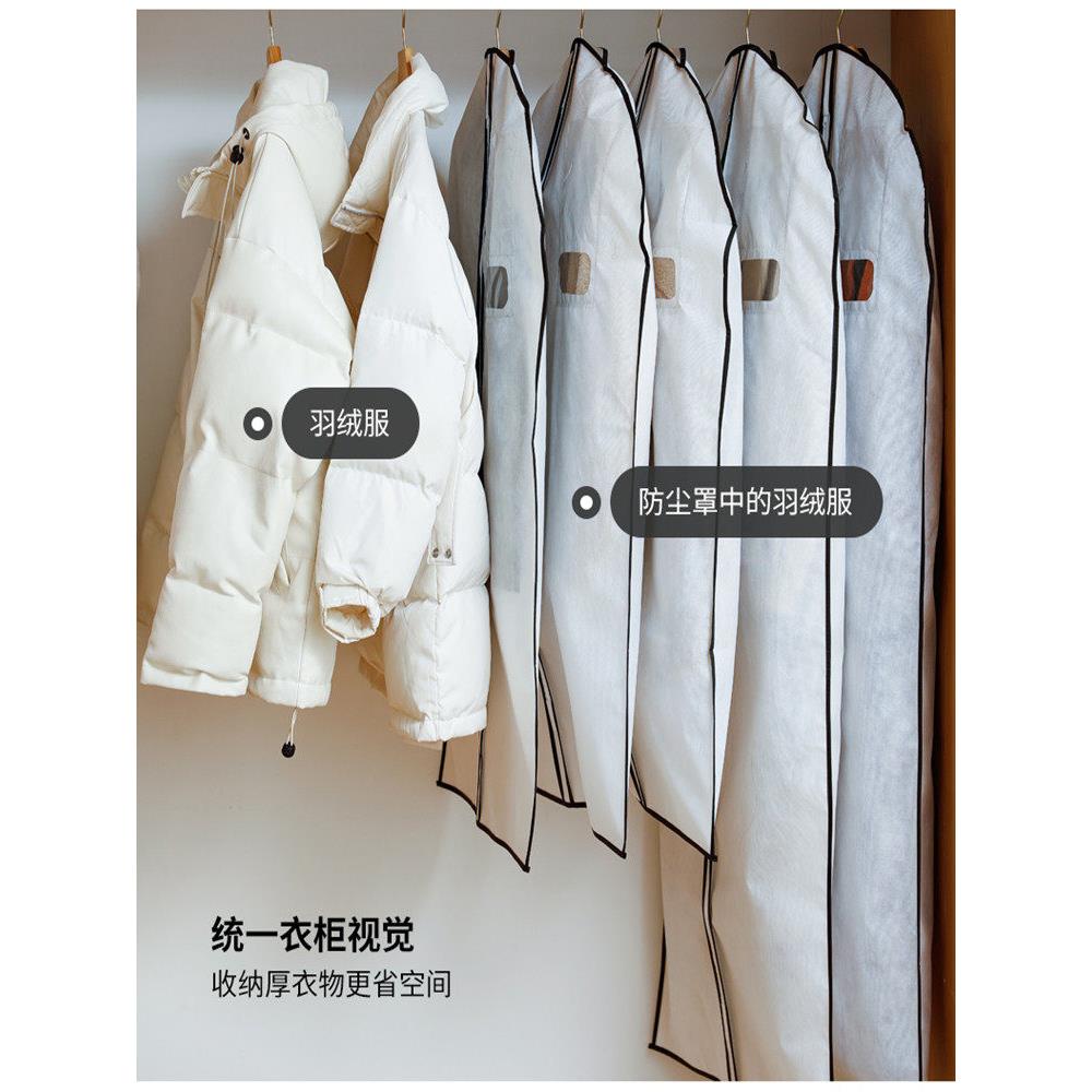 3个 白色衣服防尘罩防潮防黄长大衣收纳袋西服套布挂衣袋皮草透气
