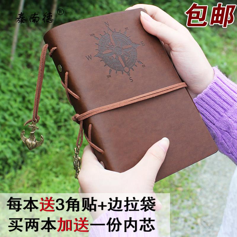 日记本复古创意随身本子A6海盗船旅行笔记本文具小活页记事本