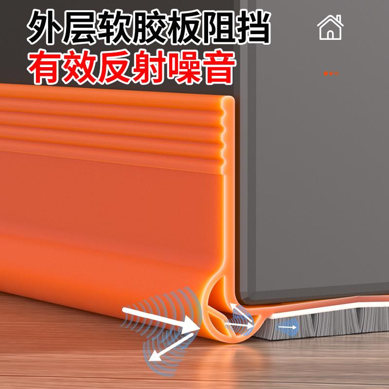 门缝密封条隔音超静音门底挡板防风卧室门房门隔音条门贴防虫挡光