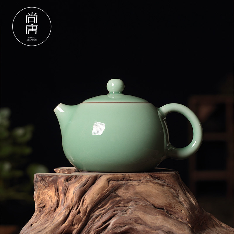 尚唐龙泉青瓷原矿西施壶大号功夫茶具纯全手工单壶家用过泡茶壶,餐饮具,茶壶,淘宝优惠券,粉丝福利购,淘宝优惠卷