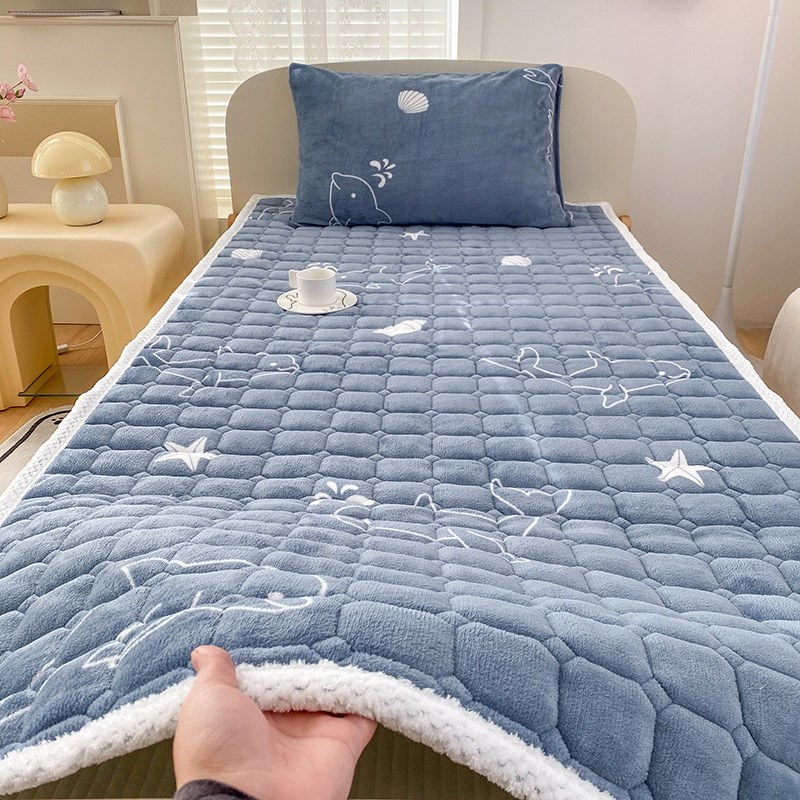 上下铺学生加厚夹棉床褥秋冬加绒床单防滑单人90x190cm床垫