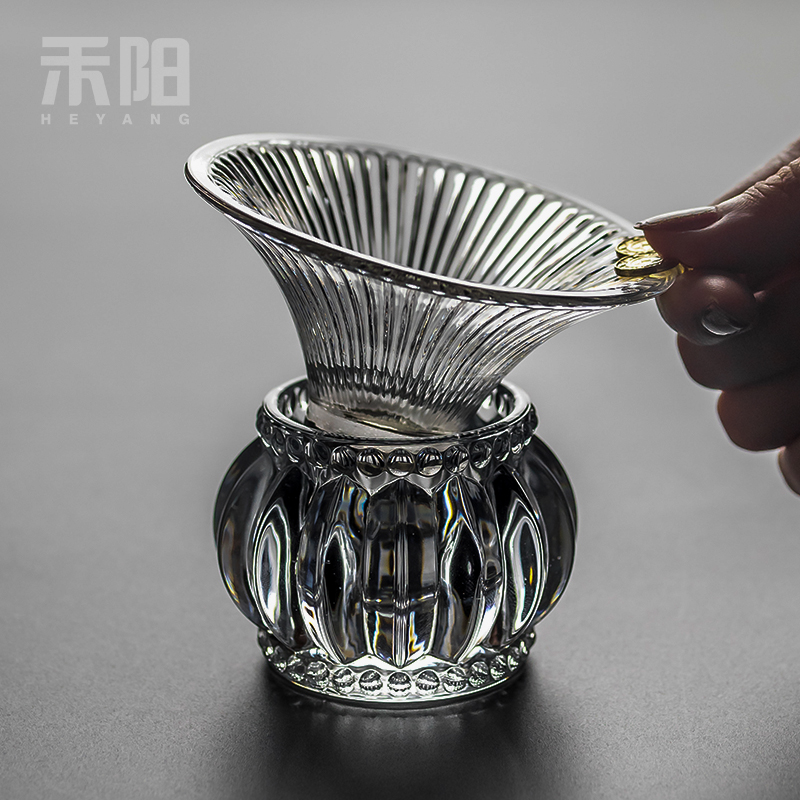 禾阳 玻璃茶漏茶滤茶器茶叶过滤器公道杯茶隔滤网配件茶漏器