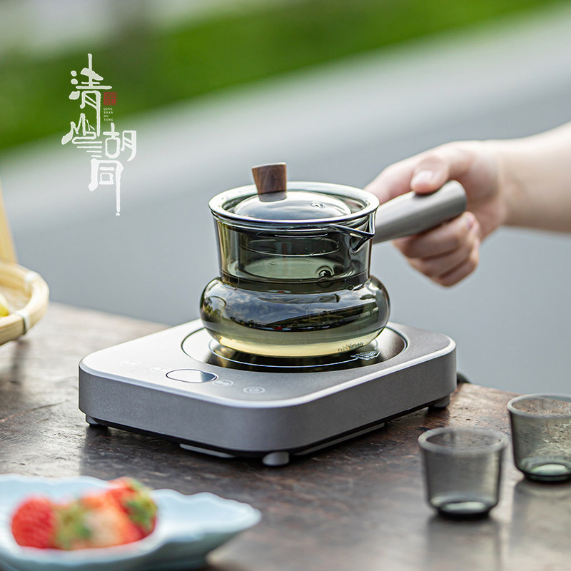 山胡同高硼硅玻璃煮茶壶电陶炉家用中式侧把壶功夫茶具泡茶单壶