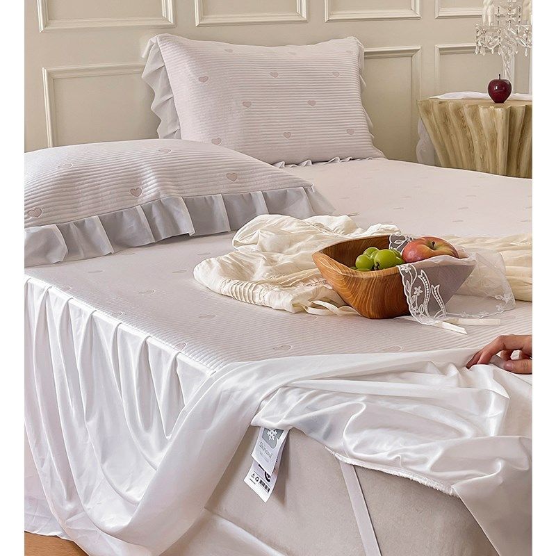 春夏类抗菌凉感席爱心提水洗冰丝凉席三件软席夏季床裙款,床上用品,冰丝席,淘宝优惠券,粉丝福利购,淘宝优惠卷