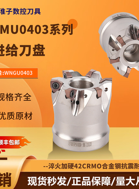 WNMU0403刀片双面快进给内冷出水刀盘刀杆山高R217.96R217.76