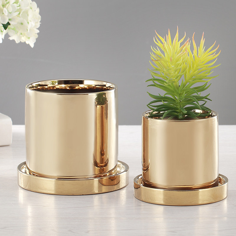 电镀金属瓶镀金盆 金色盆笔筒瓶插器养真,鲜花速递/花卉仿真/绿植园艺,花盆,淘宝优惠券,粉丝福利购,淘宝优惠卷