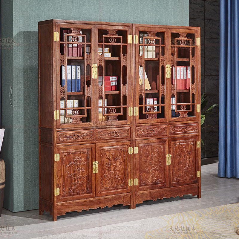 红木书柜梨木办公书柜书橱刺猬紫檀中式文件柜明式书架,住宅家具,组合书柜,淘宝优惠券,粉丝福利购,淘宝优惠卷