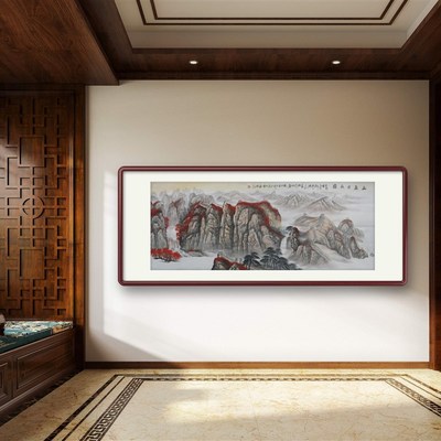 幽燕金秋图名家手绘m山水画新中式客厅靠山办公室招财国画水墨挂