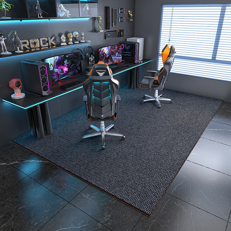 电竞房电脑椅垫子地垫防磨地毯书房卧室转椅滑轮防滑电脑桌地垫