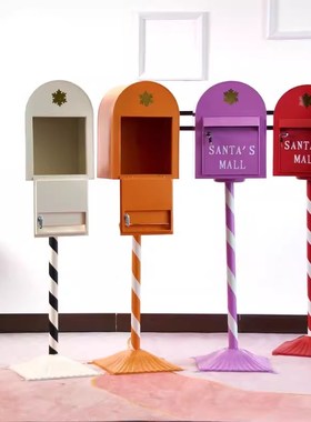 复古欧式英伦风铁艺信报箱邮箱意见箱摆件酒吧餐厅商场创意装饰品