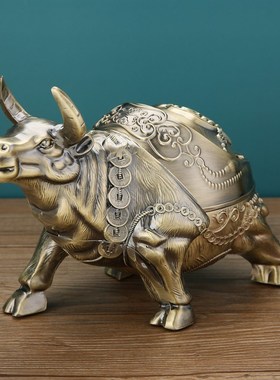 欧式烟灰缸高档奢华创意个性潮流家用客厅茶几复古带盖防飞灰烟缸