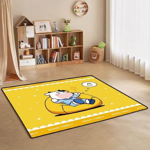 酒店亲子房布置帐篷垫宝宝地垫方宾馆民宿床边毯爬行垫卡通圆地毯