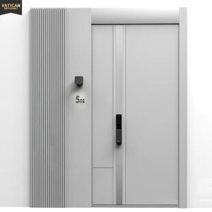 一门一景入户门子母门防盗门2025新款白别墅大门进户门精雕铸铝门