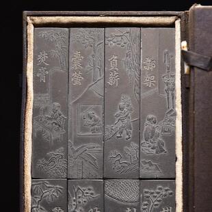 匠心非遗徽州徽墨 1978年制徽州老胡开文墨厂采用老墨版制松烟礼