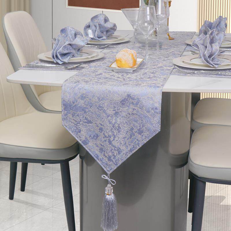 桌旗轻奢高端新中式茶旗定制长条布艺餐桌旗布茶台茶几布桌布床旗