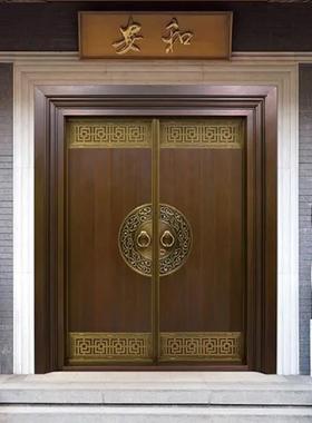 铜门别墅大门双门乡村庭院门农村自建房大门不锈钢铜门进户门