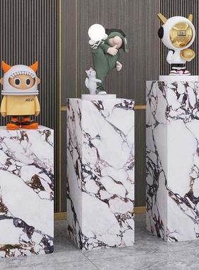 哑光工艺品雕塑摆件底座岩板摆台轻奢简约意式会所酒店展厅装饰架