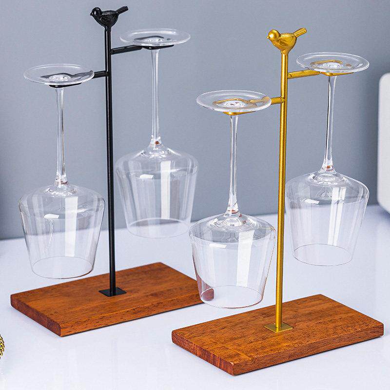 红酒杯架倒挂架子家用高脚杯创意水晶杯收纳层架现代轻奢酒杯架摆