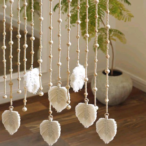 木珠帘隔断帘玄关卧室门帘装饰家用房间珠帘卧室过道玄帘子原木