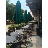 户外桌椅庭院带伞阳台藤椅组合露天奶茶店咖啡厅室外花园休闲桌椅