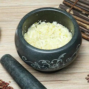 厨房捣蒜器石臼天然青石研磨器捣碎器捣药石臼青石家用研磨手工