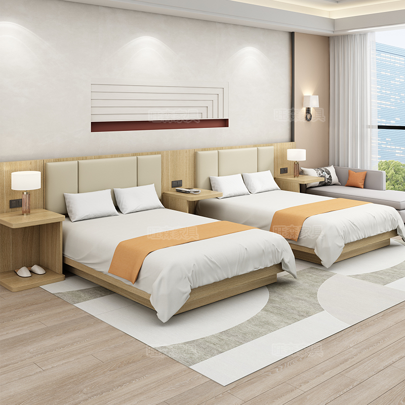 标间全套宾馆床双人间单人间客房床旅馆快捷酒店连锁公寓酒店家俱
