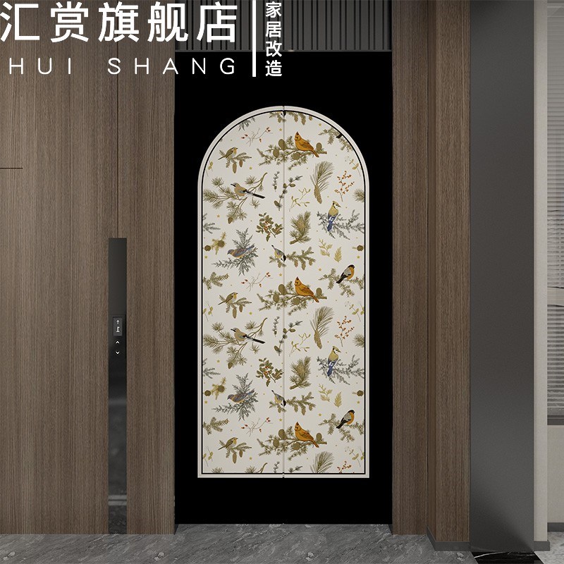 法式复古入户电梯门装饰贴纸一梯一户高级感贴画防水自粘翻新改造