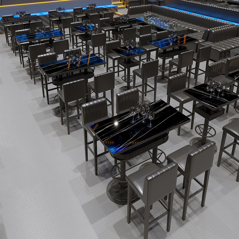 复古工业风酒吧高脚桌椅迪吧静吧散台铁艺高凳音乐夜场清吧高桌椅