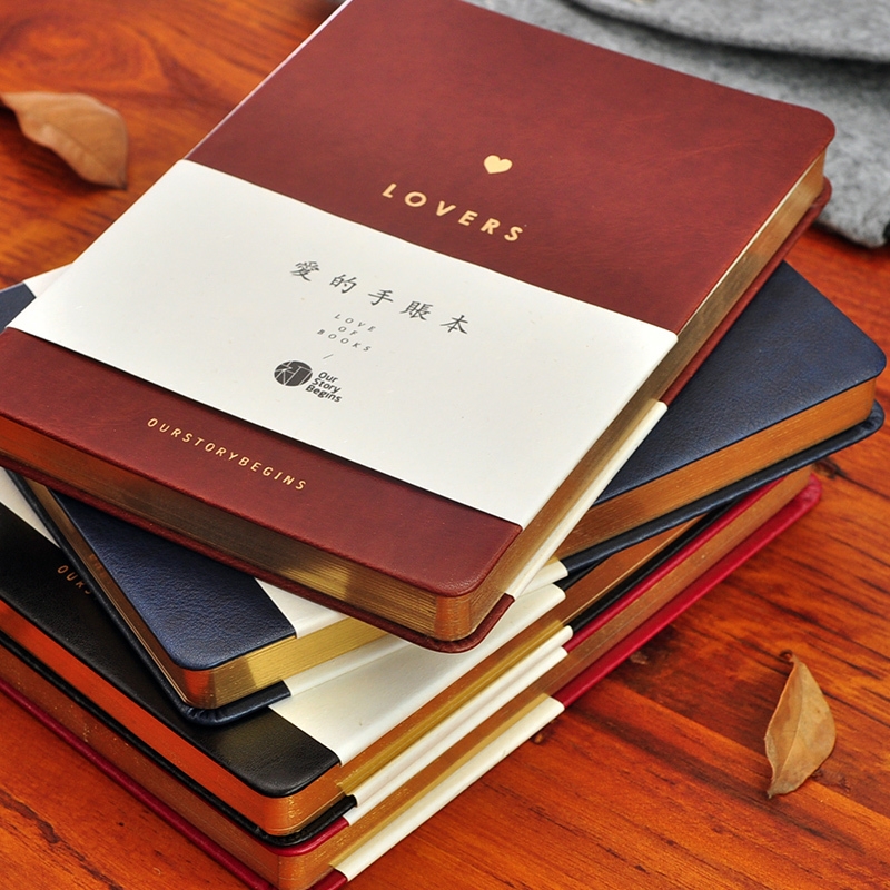 简约笔记本爱的手帐本创意皮面记录爱情的情侣本计划本复古日记记