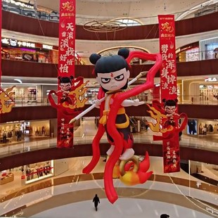 魔童降世哪吒气模充气敖丙太乙卡通定制行走气模广告人偶活动商场