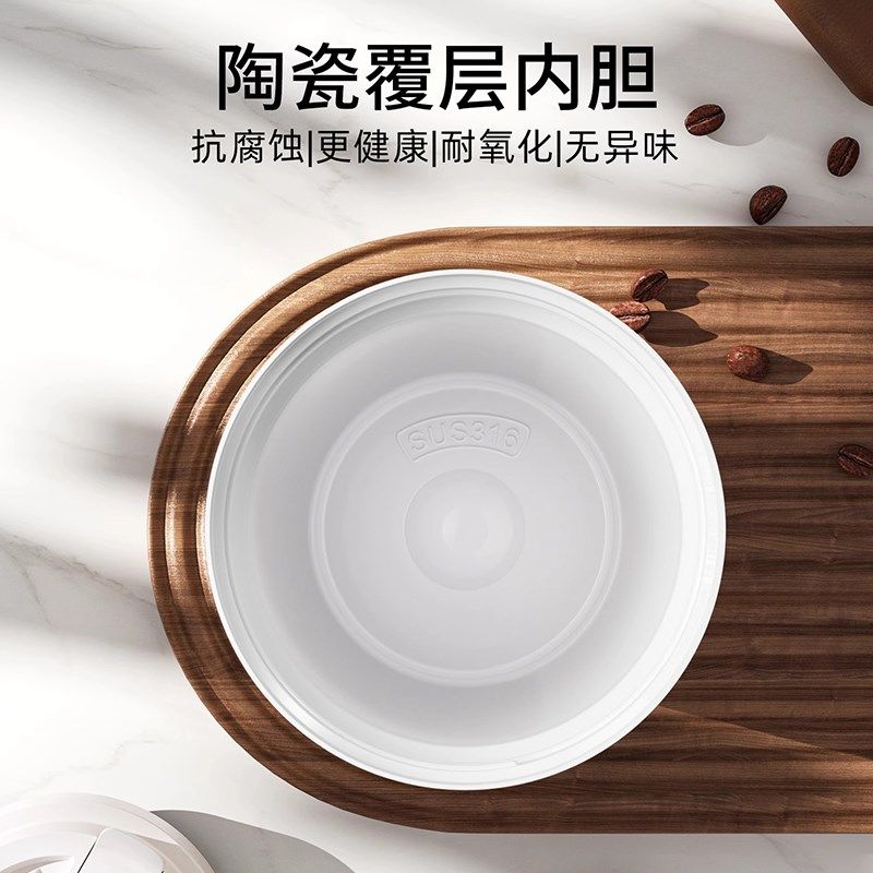 保温杯陶瓷内胆咖啡杯女士个人专用2024新款高颜值随行吸管水杯子