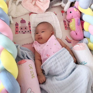 新生儿防护保护枕月子中心用品婴儿车床小枕头床上侧卧防护枕