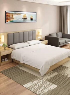 酒店家具标间全套定制床箱五星级全季汉庭客房双床民宿宾馆专用床