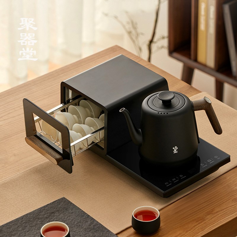 鸣盏带消毒茶艺壶家用小型保温一体自动上水不锈钢泡茶电热烧水壶