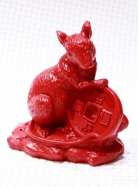 生肖朱砂小装饰属相鼠牛虎兔龙属蛇马羊猴鸡狗猪桌面工艺品