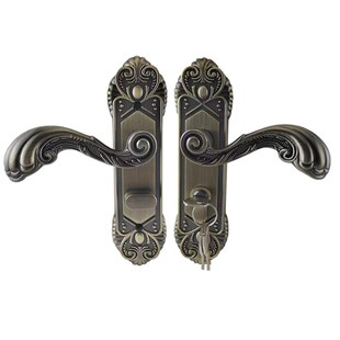 仿古木门锁欧式复古门把手铜色孔距110-190孔距单舌古铜卧室房间