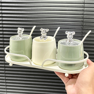 组合盐味精香料收纳盒轻奢 术本高颜值调味罐厨房家用创意调料套装