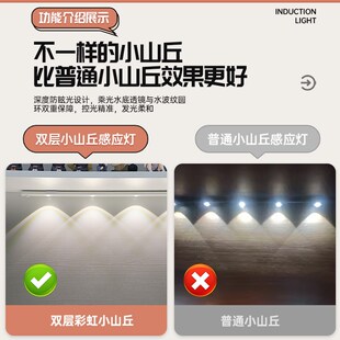 彩虹小山丘感应灯带自粘无线免插电入户门玄关酒柜衣柜橱柜灯条