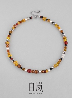 白岚彩夏项链女小众独特轻奢配饰2024新款爆款串珠锁骨链XL4807