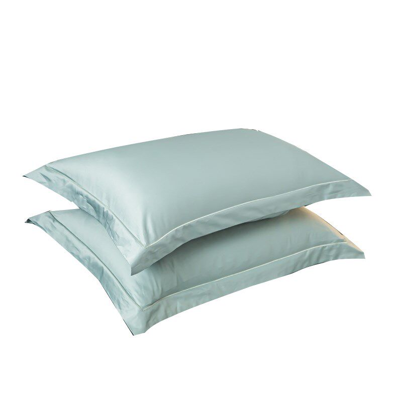 2024欧式贡缎简约纯色100支高级感全纯枕套一对装48*74纯棉枕头套