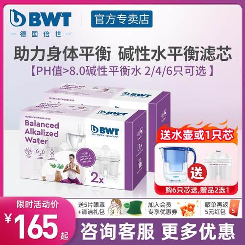 德国bwt滤水壶滤芯原装进口碱性水平衡家用净水器倍世净水壶滤芯