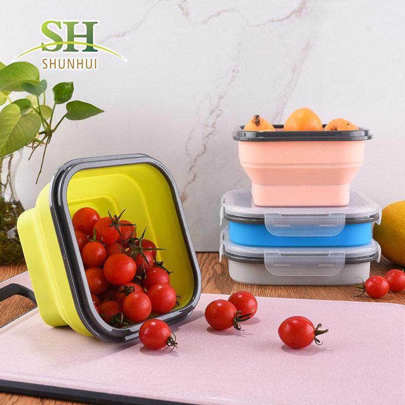 正方形旅行硅胶饭盒微波炉加热保鲜盒套装折叠便当盒北欧风野餐盒,餐饮具,饭盒/保温桶/保温提锅,淘宝优惠券,粉丝福利购,淘宝优惠卷