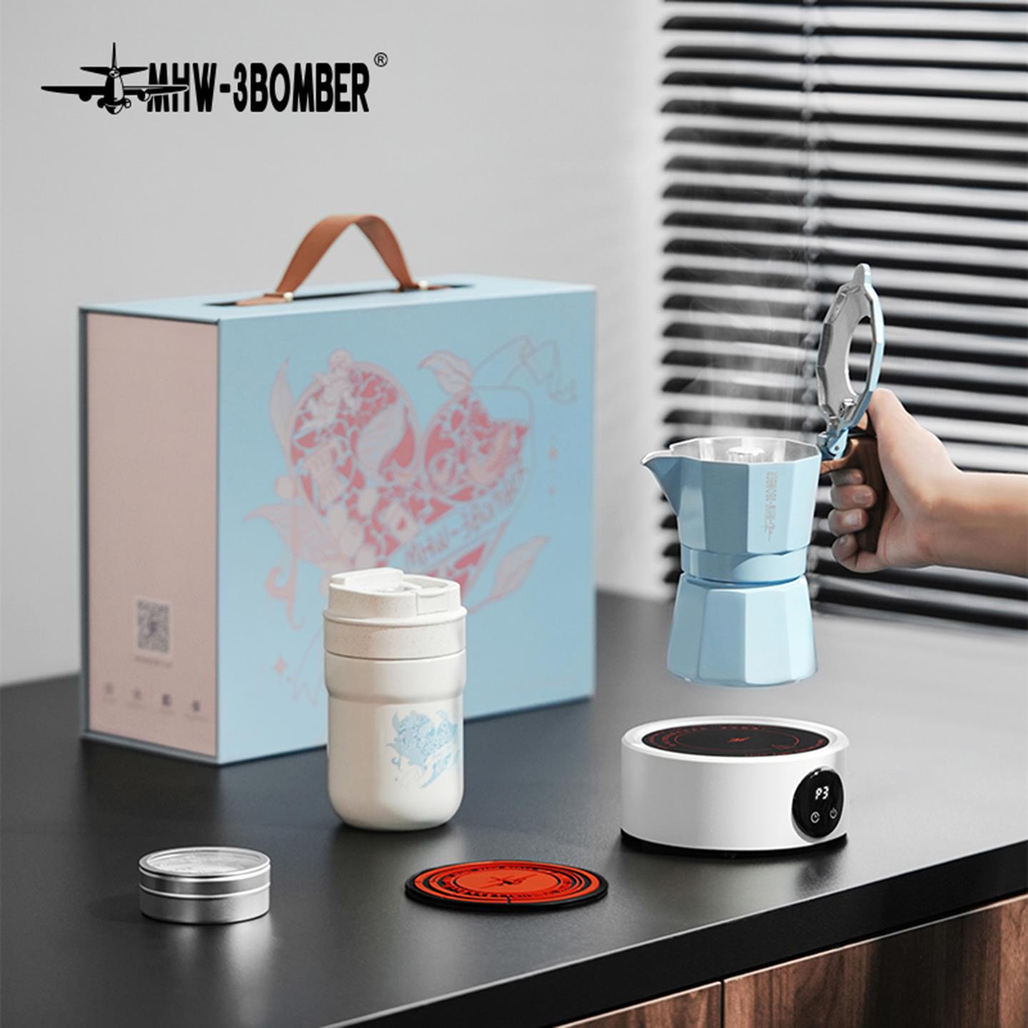 MHW-3BOMBER轰炸机怦然心动摩卡壶礼盒套装摩卡壶咖啡壶套装礼盒