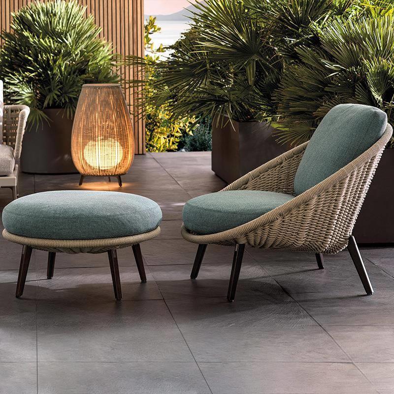 户外藤编沙发组合室外庭院露台设计师休闲藤椅阳光房阳台藤沙发