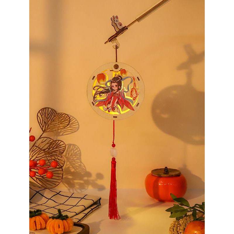 新款中秋节灯笼兔子花灯手提发光古风宫灯古典卡通风手提花灯