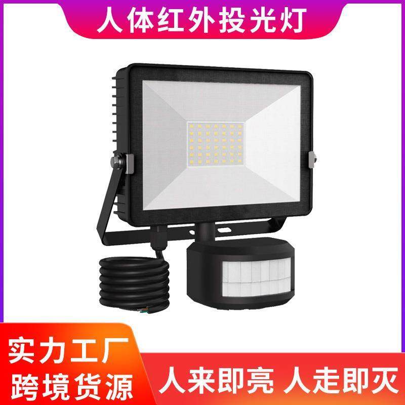 热卖PIR远红外LED人体感应投光灯 泛光户外地石墨烯pir壁灯庭院灯