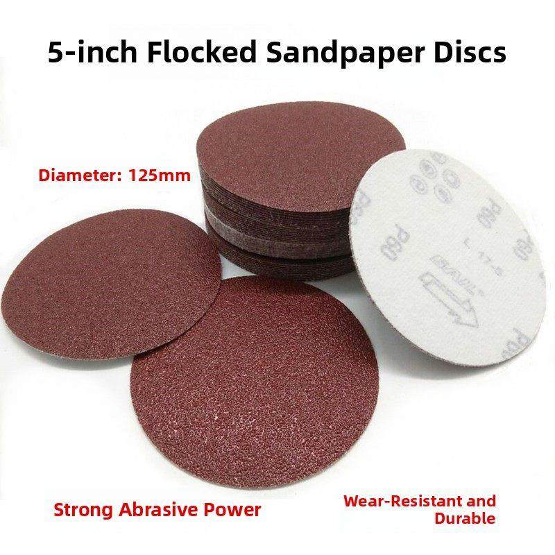 5寸植绒砂纸片125mm角磨机打磨片背绒砂纸 圆盘沙纸 木工打磨砂皮,五金/工具,其它漆工工具,淘宝优惠券,粉丝福利购,淘宝优惠卷