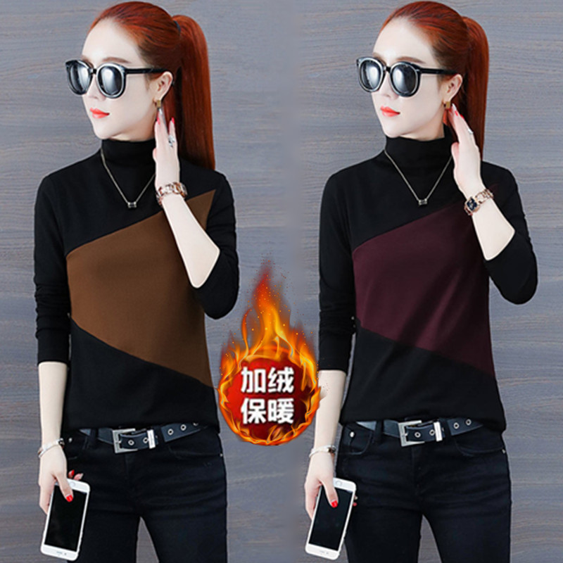 保暖薄绒磨毛加厚修身风长袖t恤